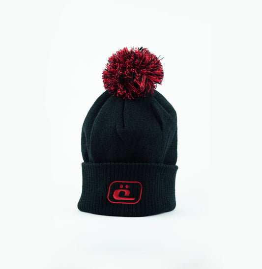 Bojtos sapka - fekete / mikulás piros